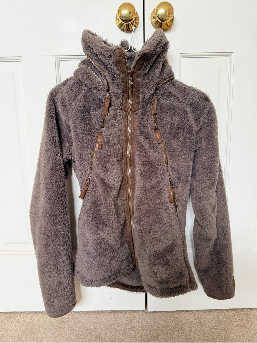 Kuhl Plush Full‑Zip Hooded Jacket in Brown